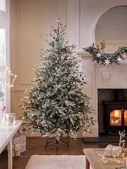 White Frosty Foliage 7ft Pre Lit Christmas Tree - Image 2 of 6