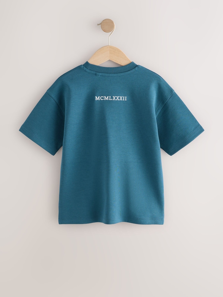 Teal Blue Graphic Heavyweight Short Sleeve T-Shirt (3-16yrs) - Image 2 of 4