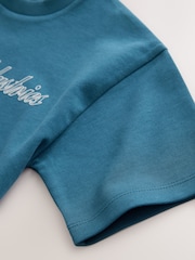 Teal Blue Graphic Heavyweight Short Sleeve T-Shirt (3-16yrs) - Image 4 of 4