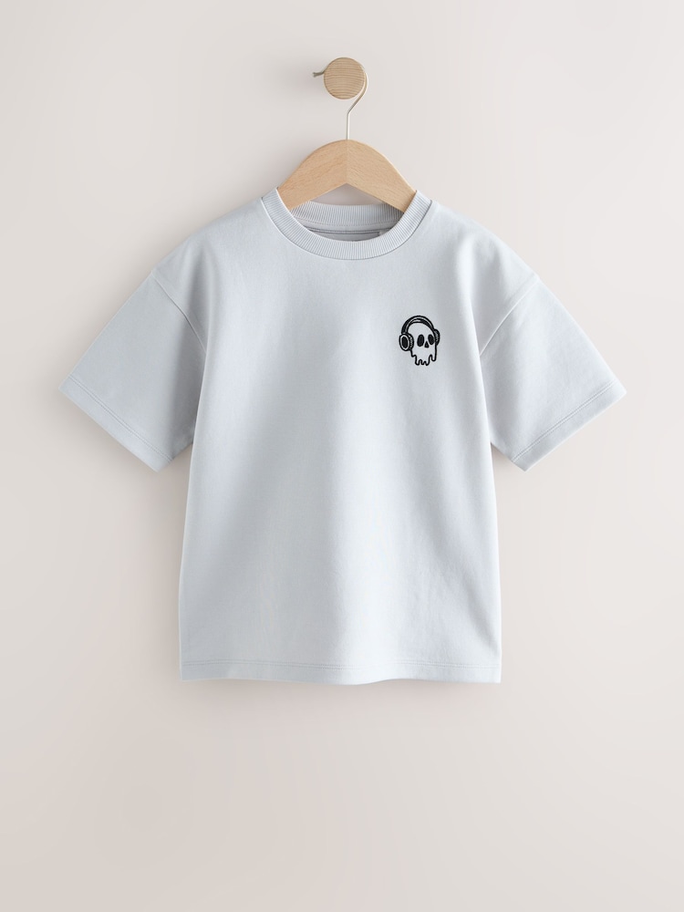 Grey Graphic Heavyweight Short Sleeve T-Shirt (3-16yrs) - Image 1 of 4