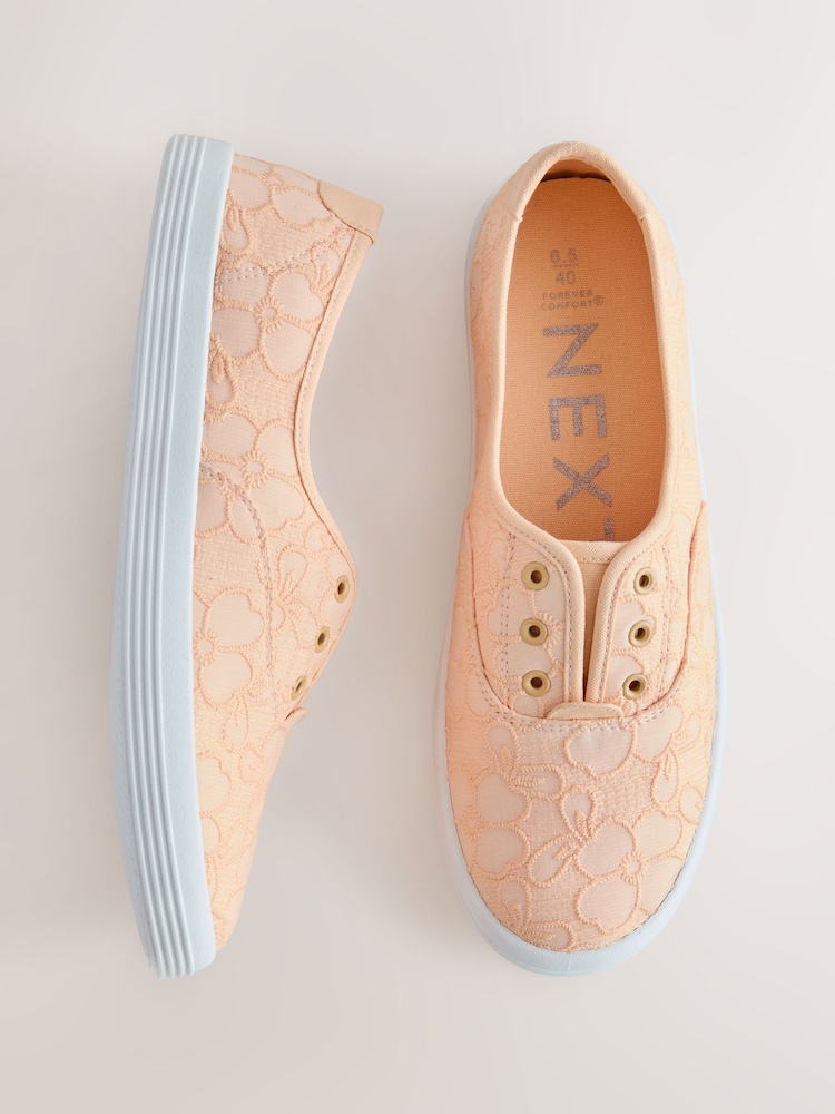 Apricot Laceless Canvas Slip-On Trainers - Image 1 of 5