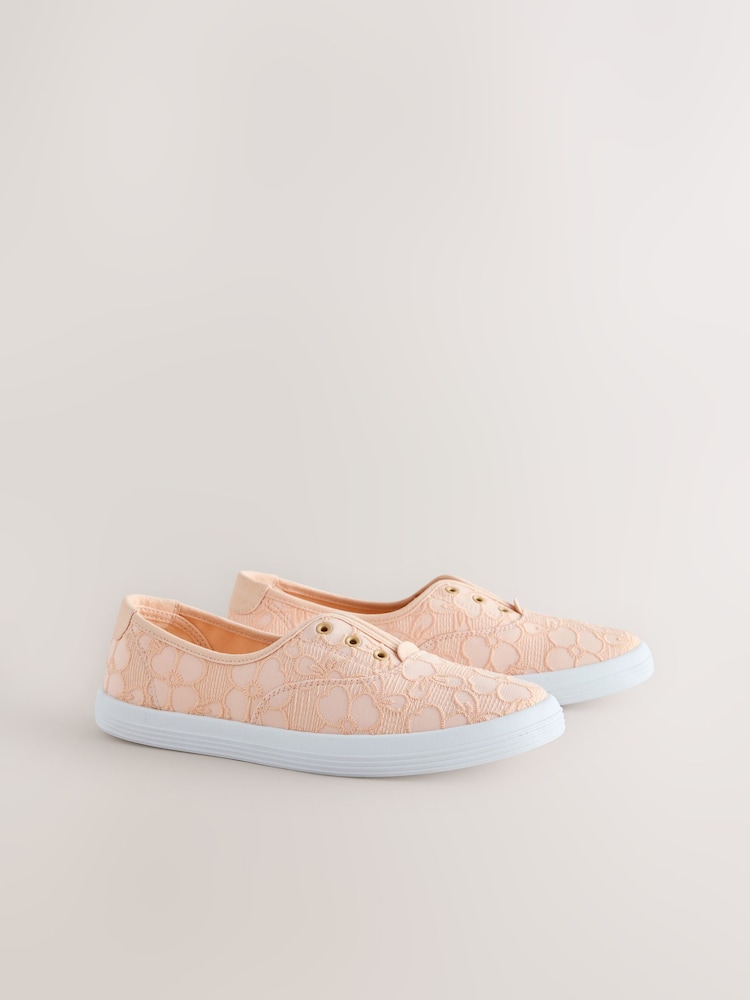 Apricot Laceless Canvas Slip-On Trainers - Image 2 of 5
