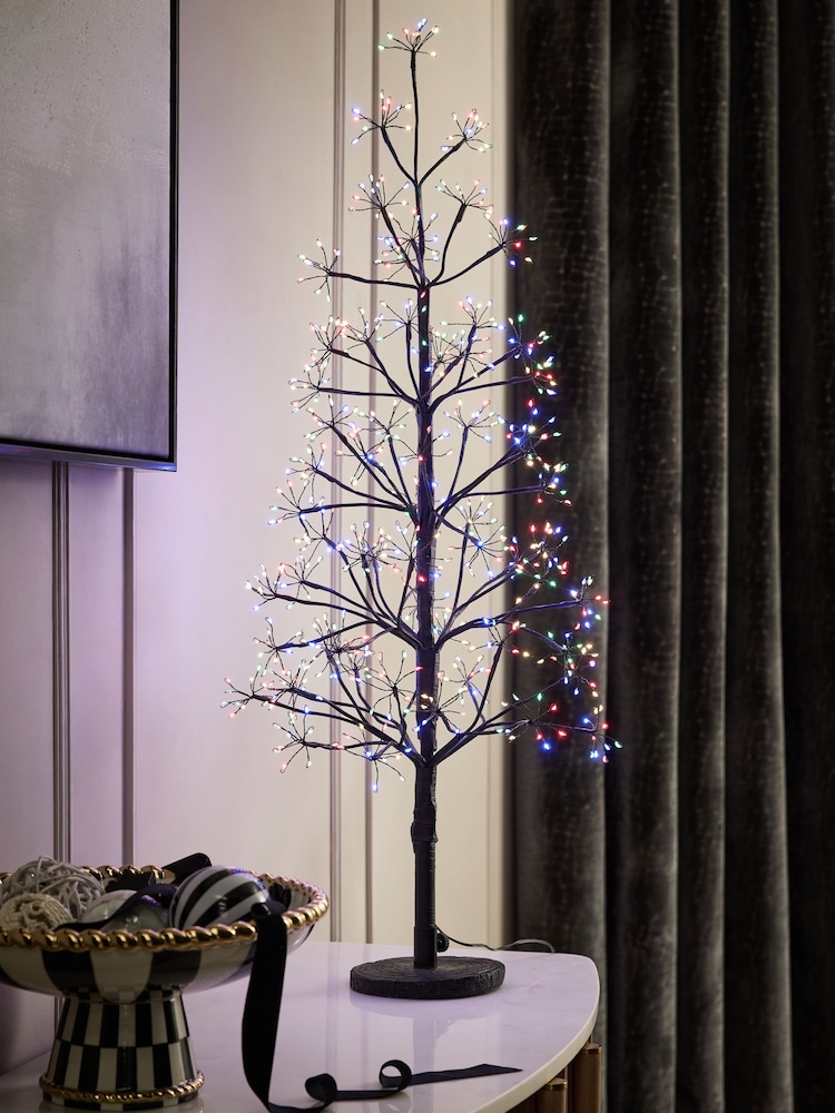 Black Multi Light Twig 3ft Pre Lit Christmas Tree - Image 2 of 8 Black Multi Light Twig 3ft Pre Lit Christmas Tree - Image 2 of 8