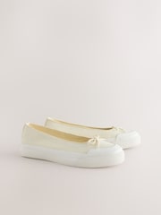 Lemon Yellow Forever Comfort® Canvas Ballet Flats - Image 6 of 9