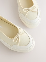 Lemon Yellow Forever Comfort® Canvas Ballet Flats - Image 8 of 9