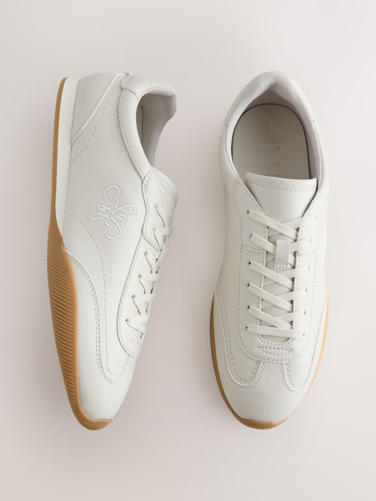 Neutral Forever Comfort® Slim Lace Up Logo Trainers - Image 1 of 10 Neutral Forever Comfort® Slim Lace Up Logo Trainers - Image 1 of 10