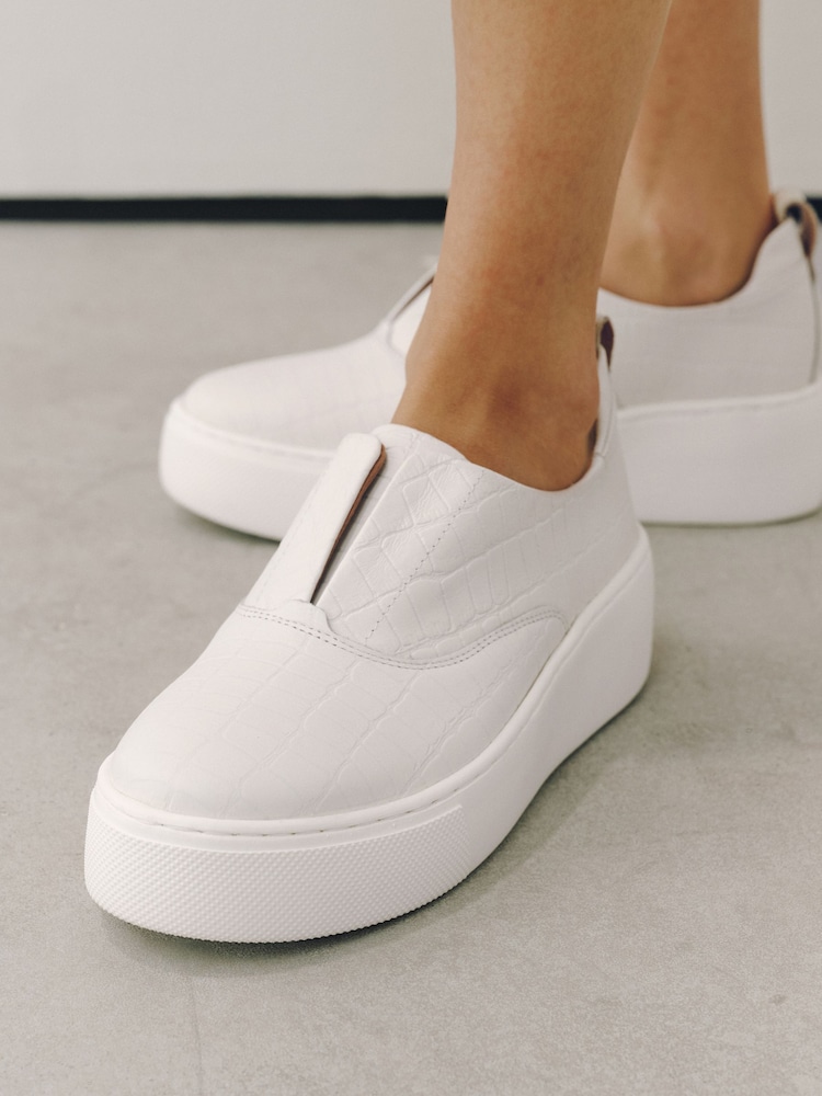 Bone Forever Comfort® Leather Wedge Trainers - Image 2 of 10