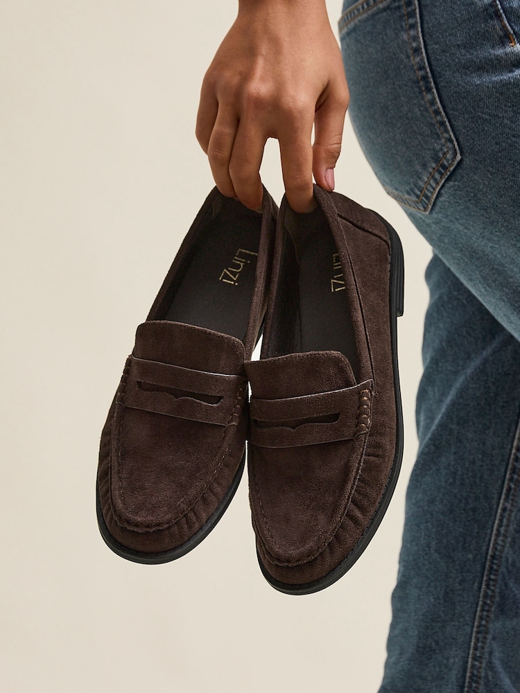 Linzi Brown Precise Classic Loafers With Front Tab - Image 6 of 6