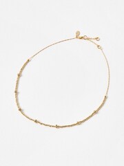 Oliver Bonas Gold Tone Becci Ball & Stone Chain Necklace - Image 1 of 4