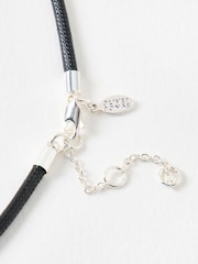 Oliver Bonas Silver Tone Flo Large Teardrop Cord Necklace - Image 3 of 4