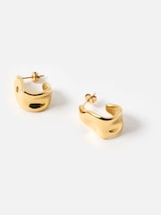 Oliver Bonas Gold Tone Margaret Stainless Steel Waterproof Chunky Hoop Earrings - Image 4 of 7