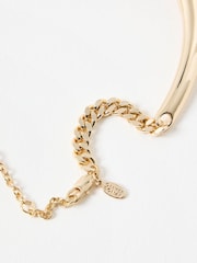 Oliver Bonas Black Aldena Enamel Chunky Torque Short Necklace - Image 3 of 4