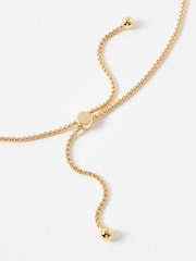 Oliver Bonas Green Breane Oval Malachite Gold Toned Pendant Necklace - Image 2 of 2