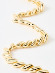 Oliver Bonas Gold Tone Mae Shiny Twisted Collar Necklace - Image 2 of 4