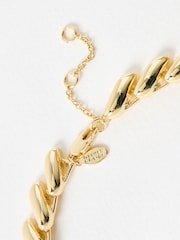 Oliver Bonas Gold Tone Mae Shiny Twisted Collar Necklace - Image 3 of 4