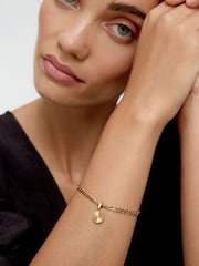 Oliver Bonas Gold Tone Maya Stainless Steel Waterproof Disc Charm Bracelet - Image 4 of 4