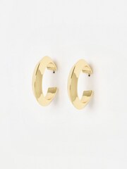 Oliver Bonas Gold Tone Aninah Shiny Medium Hoop Earrings - Image 1 of 4