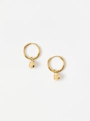 Oliver Bonas Gold Tone Maya Stainless Steel Waterproof Mini Disc Drop Earrings - Image 2 of 6