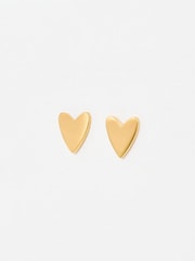 Oliver Bonas Gold Tone Billie Stainless Steel Waterproof Heart Stud Earrings - Image 1 of 6