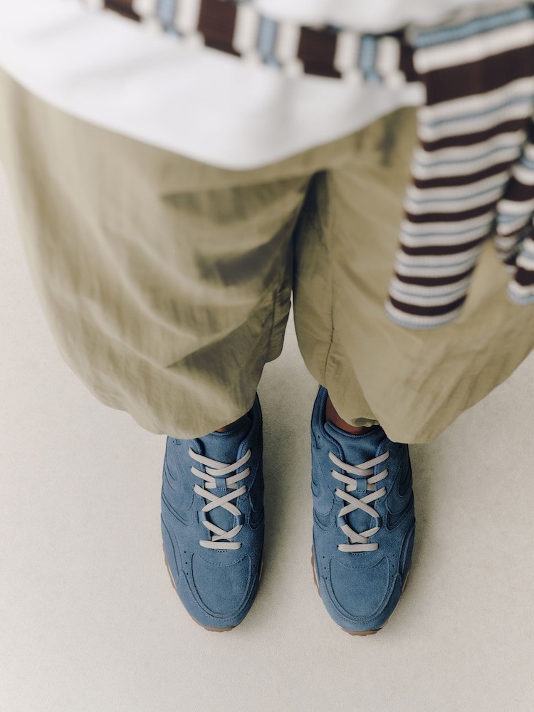 Blue Forever Comfort® Suede Wave Sole Trainers - Image 2 of 10