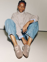 Taupe Forever Comfort® Suede Wave Sole Trainers - Image 3 of 8
