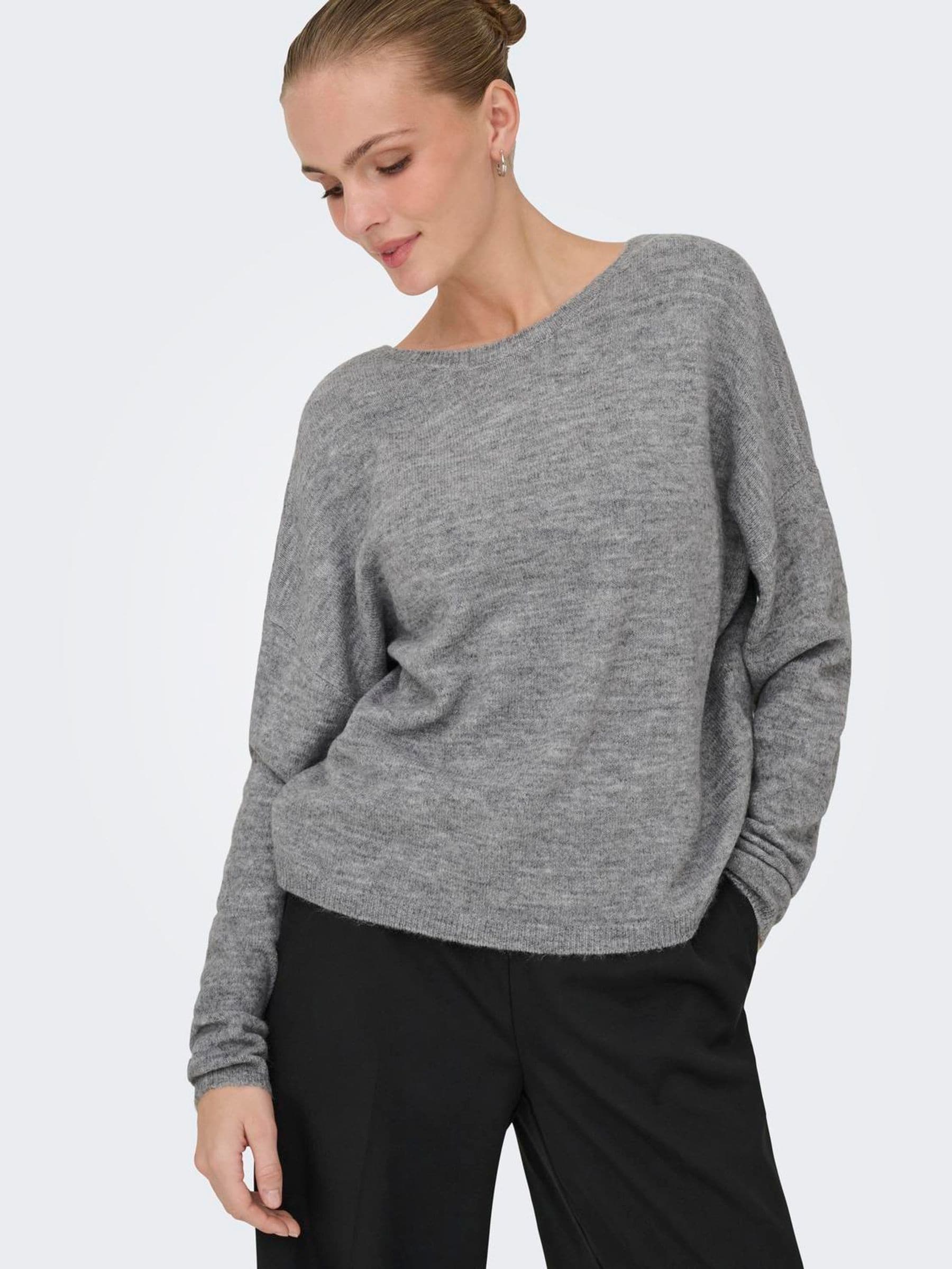 Buy ONLY Grey Lace Detail Reversible Knit Jumper from Next Romania