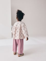 Pink Ditsy Floral Long Sleeve Blouse and Bloomer Trousers Set (3mths-7yrs) - Image 3 of 9