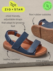 Zig+Star Navy Solar Junior Strap Sandals - Image 7 of 8
