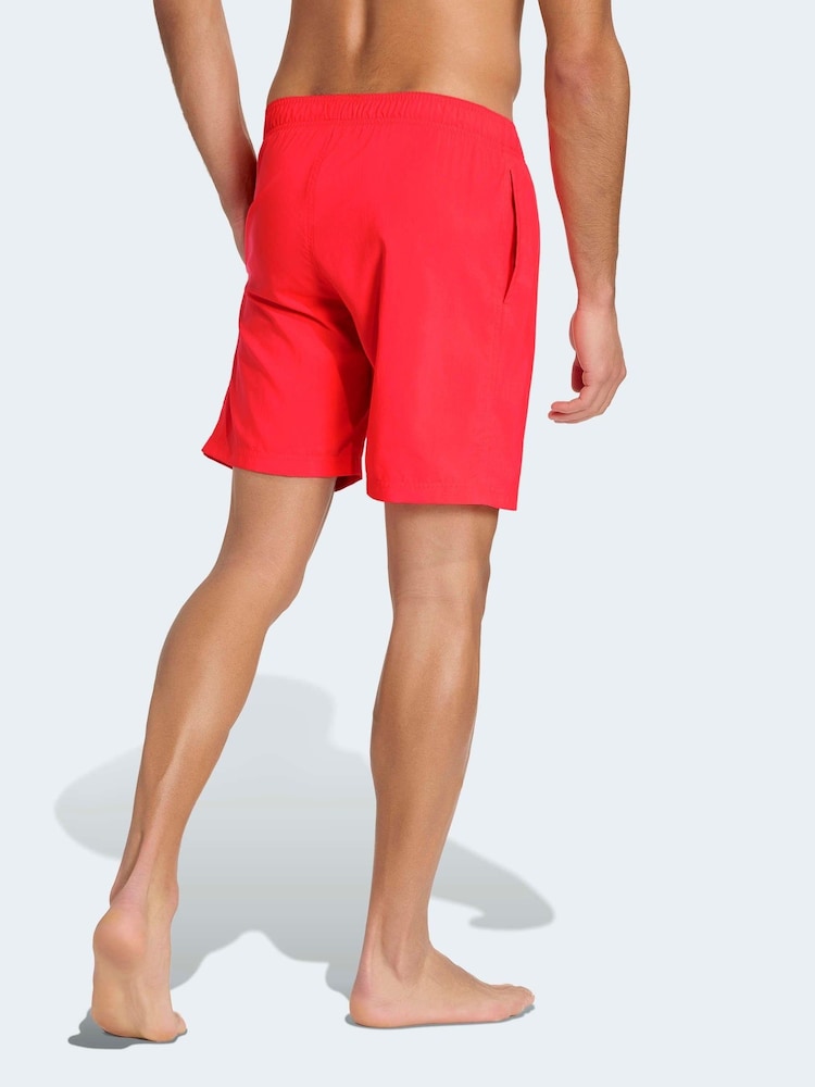 adidas Red 8 Inch Swim Shorts - Image 2 of 6 adidas Red 8 Inch Swim Shorts - Image 2 of 6