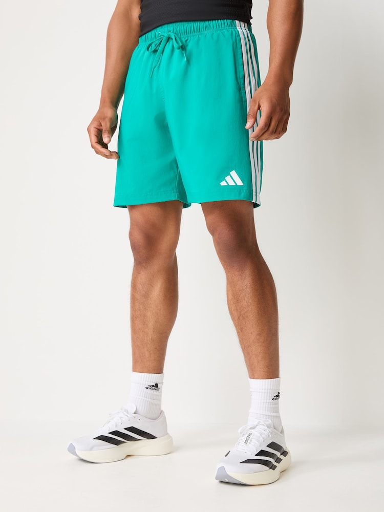 adidas Green 3 Stripes Swim Shorts 8 Inch - Image 1 of 5