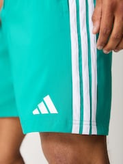 adidas Green 3 Stripes Swim Shorts 8 Inch - Image 4 of 5