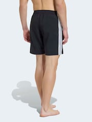 adidas Black 3 Stripes Swim Shorts 8 Inch - Image 2 of 6