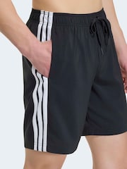 adidas Black 3 Stripes Swim Shorts 8 Inch - Image 4 of 6