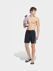 adidas Black 3 Stripes Swim Shorts 8 Inch - Image 5 of 6