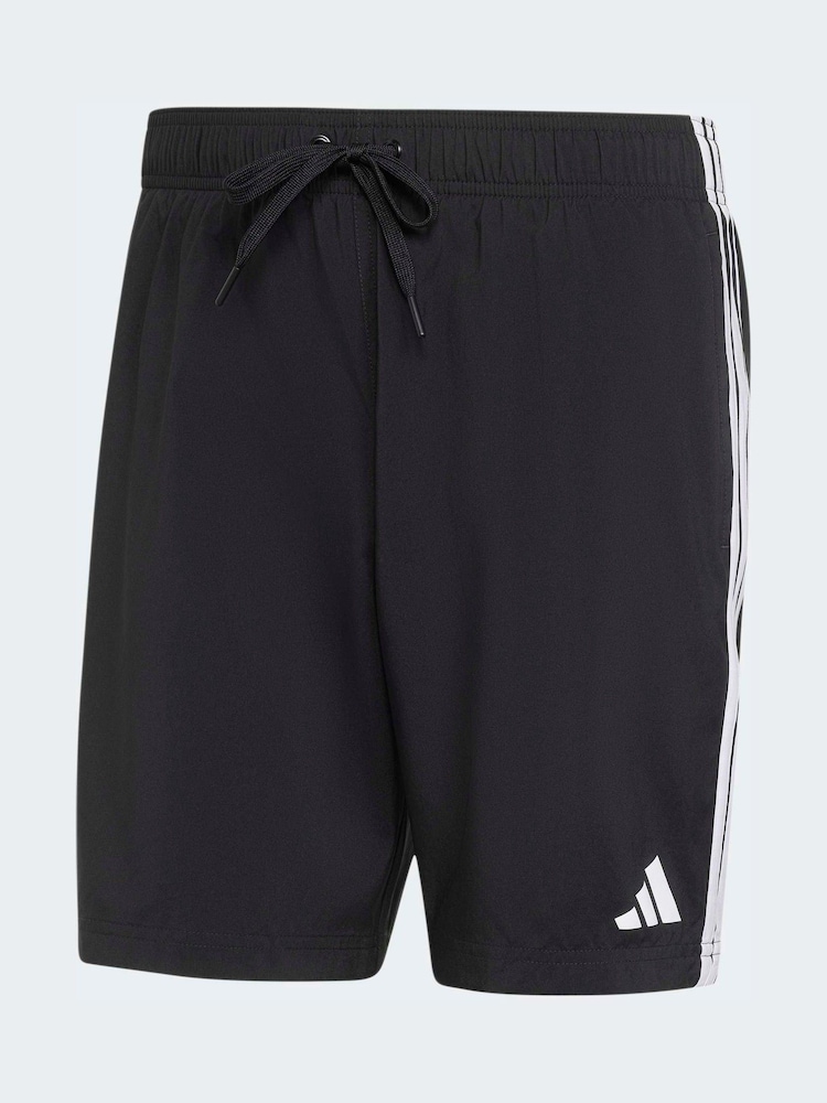 adidas Black 3 Stripes Swim Shorts 8 Inch - Image 6 of 6 adidas Black 3 Stripes Swim Shorts 8 Inch - Image 6 of 6