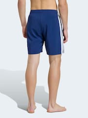 adidas Blue 3 Stripes Swim Shorts 8 Inch - Image 2 of 5