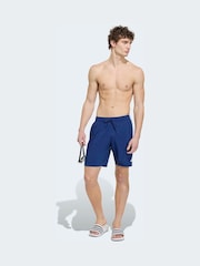 adidas Blue 3 Stripes Swim Shorts 8 Inch - Image 3 of 5