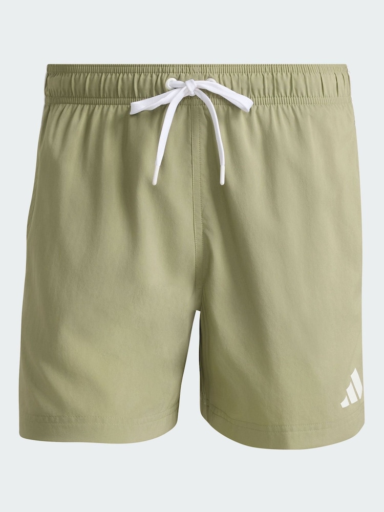 adidas Green 3 Stripes Swim Shorts 5 Inch - Image 5 of 5 adidas Green 3 Stripes Swim Shorts 5 Inch - Image 5 of 5