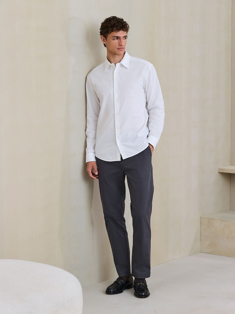 Gris carbón - Ajuste entallado - Chinos elegantes en mezcla de algodón TENCEL™ Lyocell con cintura elástica de N.Premium - Imagen 2 de 4 Gris carbón - Ajuste entallado - Chinos elegantes en mezcla de algodón TENCEL™ Lyocell con cintura elástica de N.Premium - Imagen 2 de 4