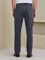 Gris carbón - Ajuste entallado - Chinos elegantes en mezcla de algodón TENCEL™ Lyocell con cintura elástica de N.Premium - Imagen 3 de 4