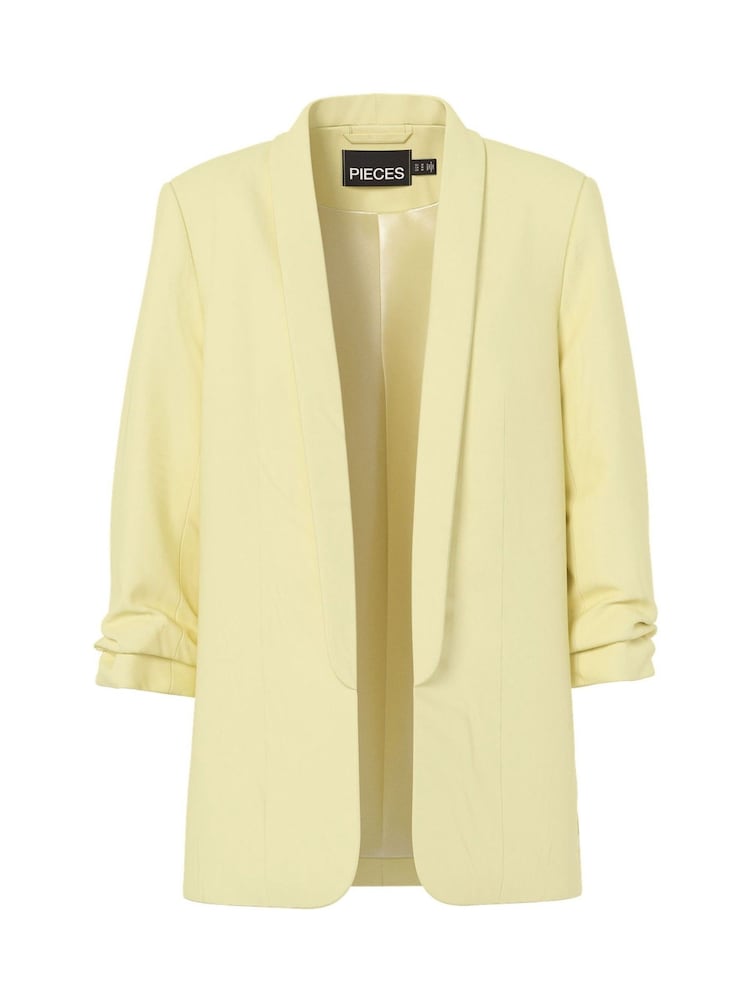 PIECES Yellow 3/4 Sleeve Blazer - Image 1 of 2 PIECES Yellow 3/4 Sleeve Blazer - Image 1 of 2