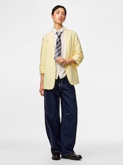 PIECES Yellow Ruched Sleeve Blazer - Image 3 of 6