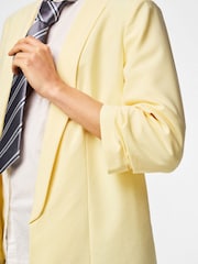 PIECES Yellow Ruched Sleeve Blazer - Image 5 of 6