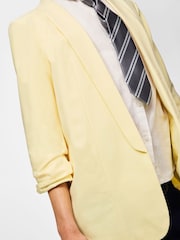 PIECES Yellow Ruched Sleeve Blazer - Image 6 of 6