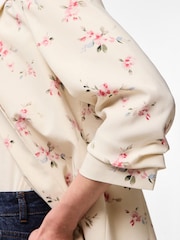 PIECES White 3/4 Sleeve Printed Blazer - Image 3 of 3