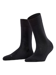 Falke Black Sensitive London Cotton Socks with pressure free comfort cuff - Image 1 of 4