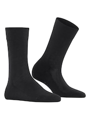 Falke Black Sensitive London Cotton Socks with pressure free comfort cuff - Image 2 of 4