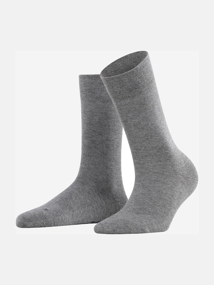 Falke Grey Sensitive London Cotton Socks With Pressure Free Comfort Cuff - Image 1 of 4