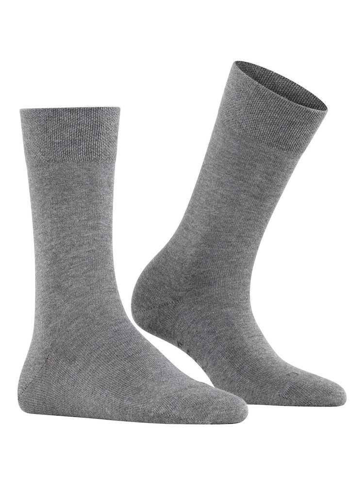 Falke Grey Sensitive London Cotton Socks With Pressure Free Comfort Cuff - Image 2 of 4