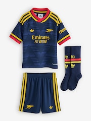 adidas Originals Navy Blue Arsenal Football Club Away Mini Top & Shorts Set - Image 5 of 5